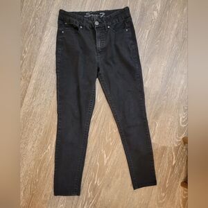 Seven Jeans Black Tummyless High Rise Skinny Size 10